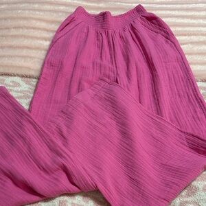 Pink Aerie Wide Leg Beach Pants